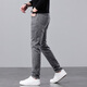 
Canelin Kiskha jeans men's spring and autumn black slim feet Korean style trendy high-end elastic casual autumn long pants men 1049 grey 31