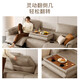 
Gujia Home Furnishing Modern Electric Functional Sofa Zero Against the Wall, Top Layer Cowhide, Slim and Flirtatious Leather Sofa 6196 [Oat Color] Four-person 2 Electric Bands and Flirtatious