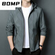 
BOMP brand daddy suit spring and autumn thin jacket middle-aged men stand collar spring casual loose hooded jacket top men K12127 green 175/L