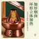 Longshun Copper Art Copper Hot Pot Pure Copper Carbon Electric Dual-Purpose Charcoal Plug-in Pure Copper Old Beijing Meat Shabu Copper Pot Hot Pot Hammer Pattern Mandarin Duck Model 8-10 People 36cm