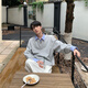 Black Box White Sweatshirt Herren Herbst Neuer gefälschter zweiteiler koreanischer Trend treue Farbspleißen Lose vielseitiges Paar Revers-Top Clh-y6624 Black XL