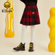 B.Duck little yellow duck children's clothing girls casual hair shorts girls British style pants pleated hem BF325A9901 classic red 105