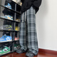 FOG SKY casual pants men's Maillard plaid autumn retro trendy brand versatile wide-leg pants American high street couple sports pants XLDM-K1937 kag regular XL (recommended 130-145 Jin [Jin equals 0.5 kg])