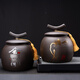 Zhengyang purple clay tea jar Pu'er tea storage jar wake-up tea jar sealed jar storage jar tea cylinder ceramic large size 500g purple clay large size (general jar) - Shede