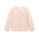 Disha children's clothing girls' jacket 2024 spring and summer new fashionable sweet stretch lace cardigan jacket soft pink 165
