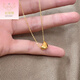 Giventy GEFIODEY non-fading French small love necklace women's 18k bag gold daily versatile peach heart clavicle chain ins summer neck necklace peach heart necklace