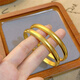 Junshi Lao Phoenix Bengal red gold bracelet solid 7mm ancient method plain ring gold-plated inheritance solid 7mm ancient method plain ring 54 rings