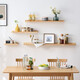 Yupinjia solid wood partition wall storage rack, wall punch-free one-word shelf storage rack, solid wood color 60*12