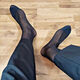 
Morina men's formal wear for workplace ice silk business medium long tube ice silk sexy high-end striped black breathable stockings men's socks 2 pairs of navy blue + 1 pair of black one size [36~46]