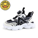
G.DUCKKIDS little yellow duck boy sports shoes Spring and Autumn 2024 new mesh breathable children's shoes rotating button soft sole running shoes JJL-Black and white 683 (double net) size 37 size 23.6cm in length