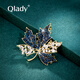 Qlady maple leaf corsage brooch, high-end women's brand, light luxury suit, anti-exposure pin, silk scarf buckle, Mid-Autumn Festival birthday gift