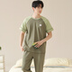 Palando pajamas men's pure cotton summer 2024 new style for young students short-sleeved thin spring and autumn men's home clothing set 09M13601 trousers L