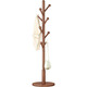 Fan Lilin solid wood coat rack floor-standing household clothes hanger living room bedroom hanging clothes rod vertical simple shelf log thick disc style walnut color (ball hook)