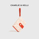 CHARLIE & KELLI官网 CK轻奢包包女包卡通风钱包女士2025新款零钱包卡包手拿包 橙红色