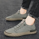 
DOLLVAN 2025 spring and summer new men's shoes waterproof non-slip ice silk breathable casual lazy people pedal fashionable and versatile board shoes W838 green 39