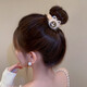 Charming season, autumn and winter temperament, rhinestone plush hair ring headdress for women, tied with scalp bands, fashionable buns, hair ropes, versatile 3897 gray and blue hair rings