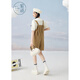 Zihan (ZIHAN) Zihan doll collar shirt overalls shorts suit women's summer sweet and age-reducing two-piece set Khaki S