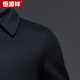 Hengyuanxiang wool woolen coat men's medium long lapel double -sided woolen coat 51011900 black 180