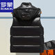 ROMON 2025 Nuevo chaleco de algodón de plumón para hombre, versión coreana de invierno, chaleco para parejas para uso exterior, chaleco cálido y grueso, negro 8615, el mismo estilo para hombres y mujeres 4XL 150-170 Jin Jin es igual a 0,5 kg
