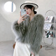 AJLAJK fur coat for women fox fur young style thickened 2022 new imitation raccoon fur braided fur coat for women short milk tea color M