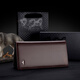 Sept wolves portefeuille long portefeuille en cuir authentique portefeuille droite pour hommes simples pure pure couche de vache de vache portefeuille en cuir souple marron en marron