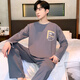 
Catman (MiiOW) spring and autumn long-sleeved thin cotton pajamas for men in summer loose large size teenagers can wear home clothing suits outside QZ9901 L (recommended 110-140Jin [Jin equals 0.5 kg])