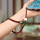 Dipur short mobile phone lanyard hanging on the wrist hand-woven anti-fall bodhi lotus retro style mobile phone chain pendant anti-lost rope [burgundy]