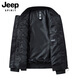 吉普（JEEP）潮流飞行员夹克男士春秋季新款美式宽松棒球服休闲外套男 9925黑色 XL 【135斤-155斤】