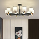 XMSJ Eye Protection Wohnzimmer Kronleuchter moderne einfache leichte Luxus Wohnzimmer Hauptlampe Italienische nordische Kristall Lampe Wohnzimmer Lampe C2 Augenschutz Licht Quelle Ra9715 Kopf-100 cm-