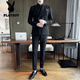 Playboy wedding suit men's high-end 2025 new business men's double-breasted casual wedding suit jacket dark green XL recommended 140Jin Jin equals within 0.5kg