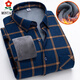 Mengtejiao 2025 Plaid Winter Herren-Langarmhemd plus Samt Trendy Casual Hemd warme neue verdickte Zentimeter-Hemd 9909 l