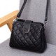 Glorzd Bag Women's 2025 New One-Shoulder Crossbody Bag Real Top Layer Cowhide Diamond Women's Bag Small Flavor Style Shell Bag Black