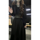 Oudihui French dress women's 2025 autumn new clothes with a complete preppy style age-reducing skirt suit black three-piece suit L