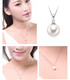Medium leaning freshwater mother-of-pearl pendant single clavicle chain classic simple 925 sterling silver high quality necklace pendant temperament 10mm-11mm