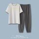Feimaibo Pajamas para hombres Algodón de algodón de algodón corto de manga corta y se pueden usar ropa de casa fuera del hogar para hombres Traje delgado de algodón delgada HD3523 Hombres 4xl