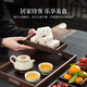 Qixuanyuan stove tea making tools bamboo tea set tray simple home office tea tray compartment storage snack snack tray