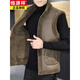 Hengyuanxiang Wool Vest Men's Autumn and Winter Stand-up Collar Vest Sheep Fur All-in-One Warm Vest Waistcoat Regular Jacket Men's Patch Khaki XL 120 to 140 Jin Jin equals 0.5 kg