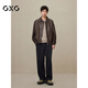 GXG Men's American Leather Jacket Unisex 2024 Autumn New Jacket Brown 175/L