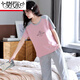 
Modal pure cotton pajamas for women in summer short-sleeved cropped pants set loose spring and summer can wear home clothes outside. Short-sleeved cropped pants 681 L Recommended 98-115Jin [Jin equals 0.5 kg]