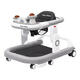 Habik walker O-leg baby multi-function hand pushing anti-rolling baby can sit or push driving to start the walker. Upgraded version - gray [music box toys + dining plate]