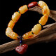 Longyin Beeswax Bracelet Amber Bracelet for Women and Men Pixiu Single Circle Bracelet South Red Ruyi Lock Birthday Gift YJ 8*14mm About