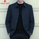 Pierre Cardin New Spring and Autumn Men's Jackets Men's Jackets Middle-aged Business Lapel Jackets Casual Jackets Executive Wear Tops Men Dark Blue L/175