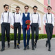 Lemon Tide Sommer Groomsmen's Group Clothing Männliche Brüder Gruppe Langarm Shirt Anzug Anzug Bräutigam Hochzeitsanzug Sommer (Qualität) Sommerhemd + schwarze Hose + schwarze Fliege Keil