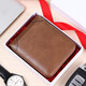 Maiweini Herren Brieftasche Kurzes Reißverschluss Brieftasche Anti-Diebstahl-Bürsten integrierter Kartenbeutel vertikaler Multifunktions-Casual Wallet-ID-Beutel Hellbraun braun