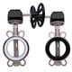 D371X2FF-16P turbine butterfly valve stainless steel 304 wafer butterfly valve DN50 65 80 100 150 200 DN300 (PTFE) pinless valve plate