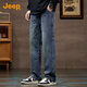JEEP high-end men's jeans men's 2025 autumn and winter new loose straight casual trendy brand high street wide-leg pants men's style