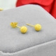 Old Phoenix Gold Store Style Peas Earrings Women's Silver Beads Ball Gold Frosted Earrings Simple Ear Bone Nails Small Small Ear Holes 3mm Gold Frosted Peas Earrings Pair