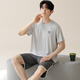 
Catman (MiiOW) men's pajamas men's short-sleeved shorts suit Modal summer thin style can be worn on the outside, fashionable ice silk cool home clothes M15606 L Recommended weight 100-120 Jin [Jin equals 0.5 kg]