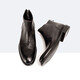 Botas de hombres de Chelsea Tykt Otoño e Botas de invierno Hombres [Top Cayer Cow Wide] Botas cortas de cuero caliente Botas Británicas Martin Men Negro 38