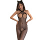 Cupidcat Sexy Lingerie No-Take Off Sexy Fishnet Stockings Couple Stimulating One-piece Bodysuit Covering Buttocks Stockings Revealing Breasts R755